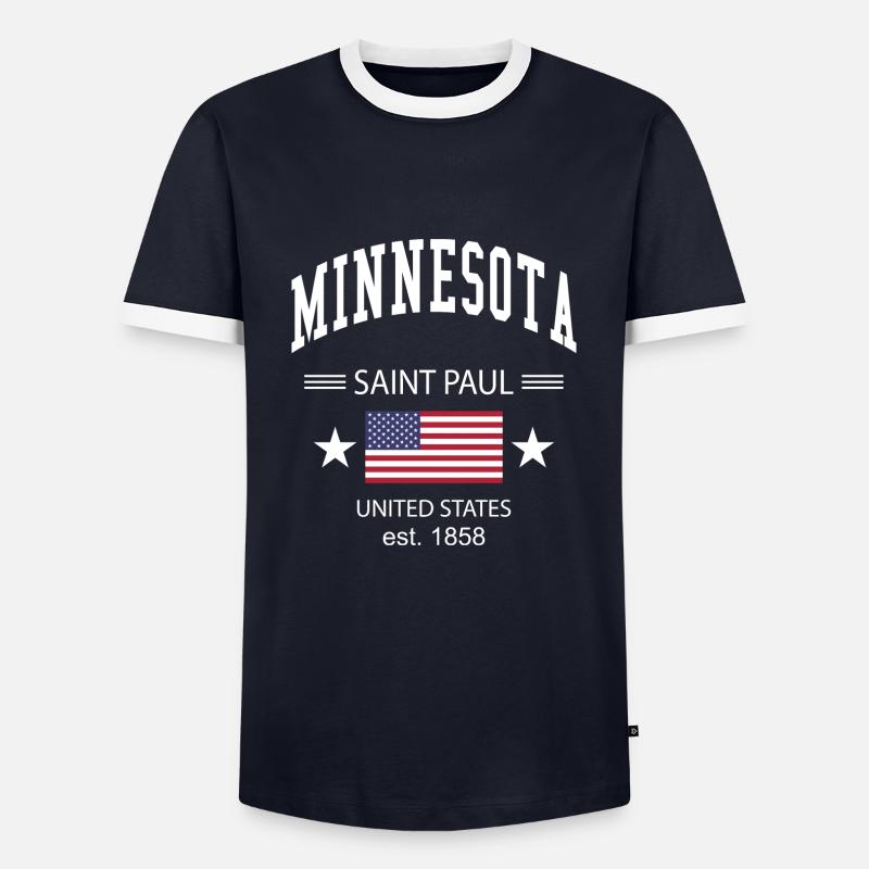 Minnesota - Men's Ringer Shirt - navy/white 
