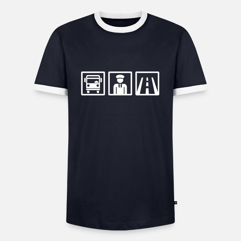 Bus driver - Men's Ringer Shirt - navy/white 