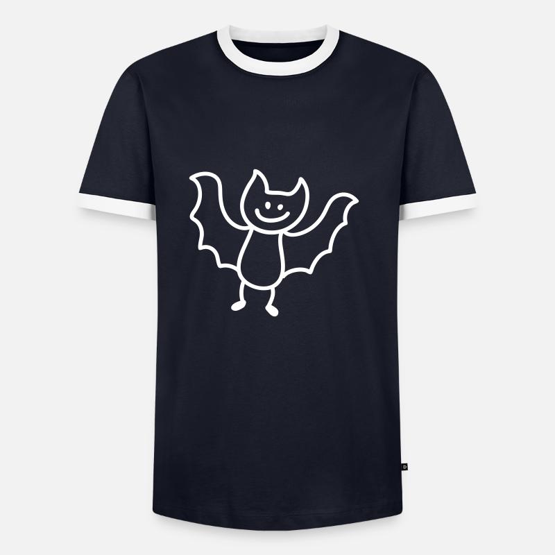 Bat - Line - Men's Ringer Shirt - navy/white 