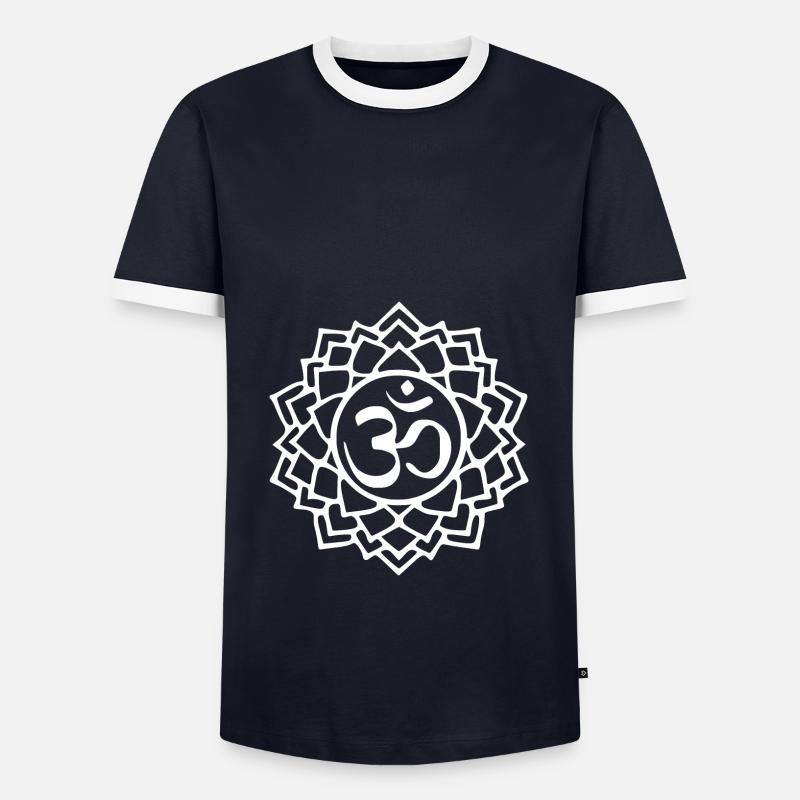 Kronenchakra - Männer Kontrast-T-Shirt - Navy/Weiß 