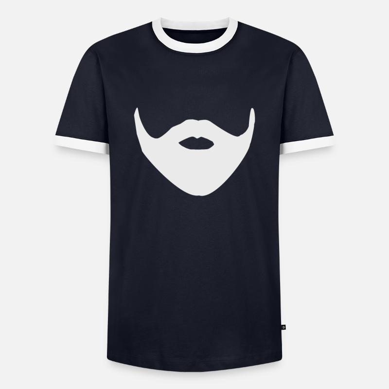 Beard Bart - Männer Kontrast-T-Shirt - Navy/Weiß 