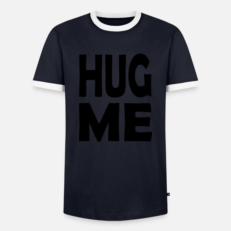 hug me - Men's Ringer Shirt - navy/white 