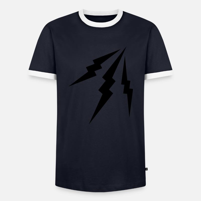 lightning - Männer Kontrast-T-Shirt - Navy/Weiß 