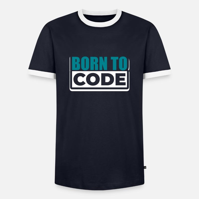 Programmer - Men's Ringer Shirt - navy/white 