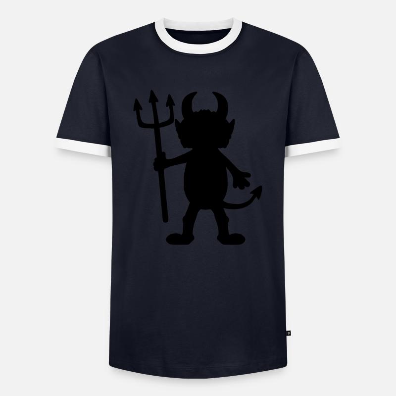 Devil man cartoon character - Men's Ringer Shirt - navy/white 