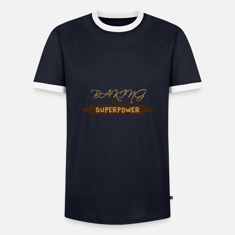 Baking - baking - Men's Ringer Shirt - navy/white