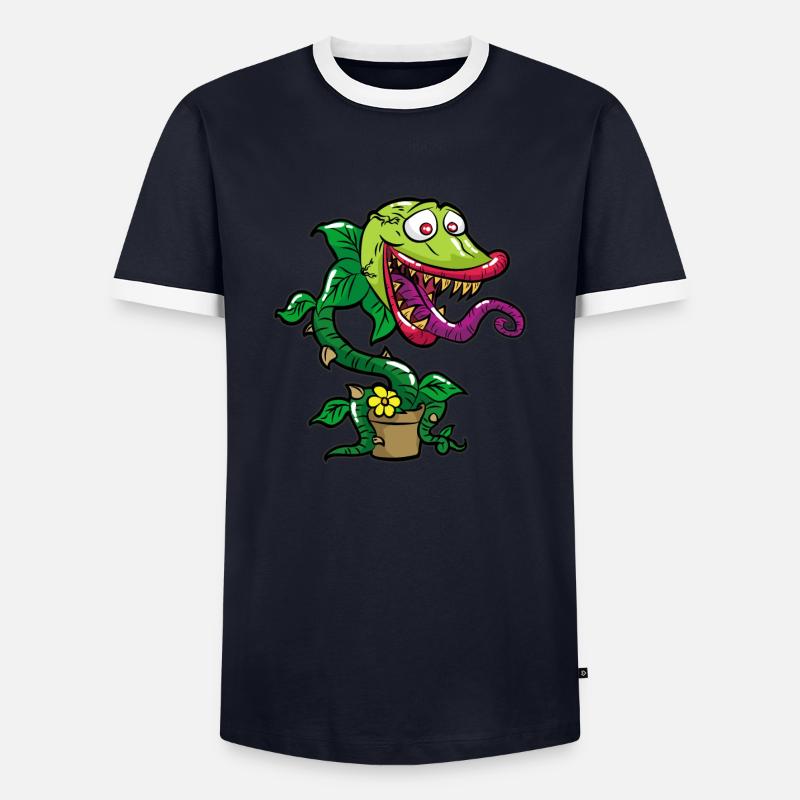 Venus Flytrap Fleichfressende Plfanze - Men's Ringer Shirt - navy/white 