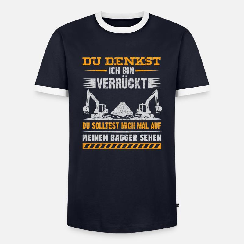 Lustiges Baggerfahrer Bagger Baggerführer baggern - Männer Kontrast-T-Shirt - Navy/Weiß 