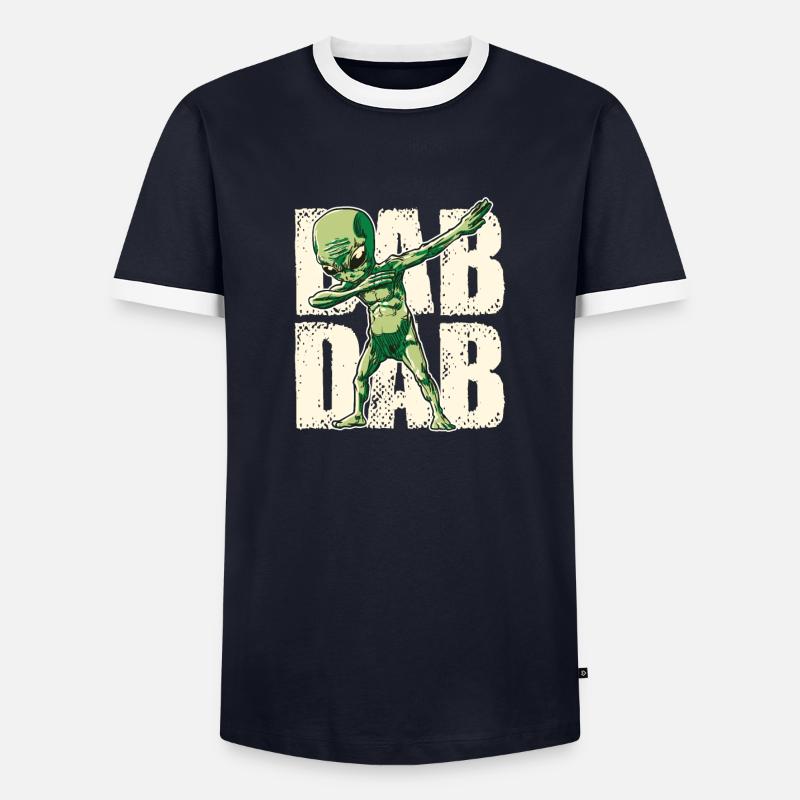 Dabbing Alien Dab Dab - Männer Kontrast-T-Shirt - Navy/Weiß