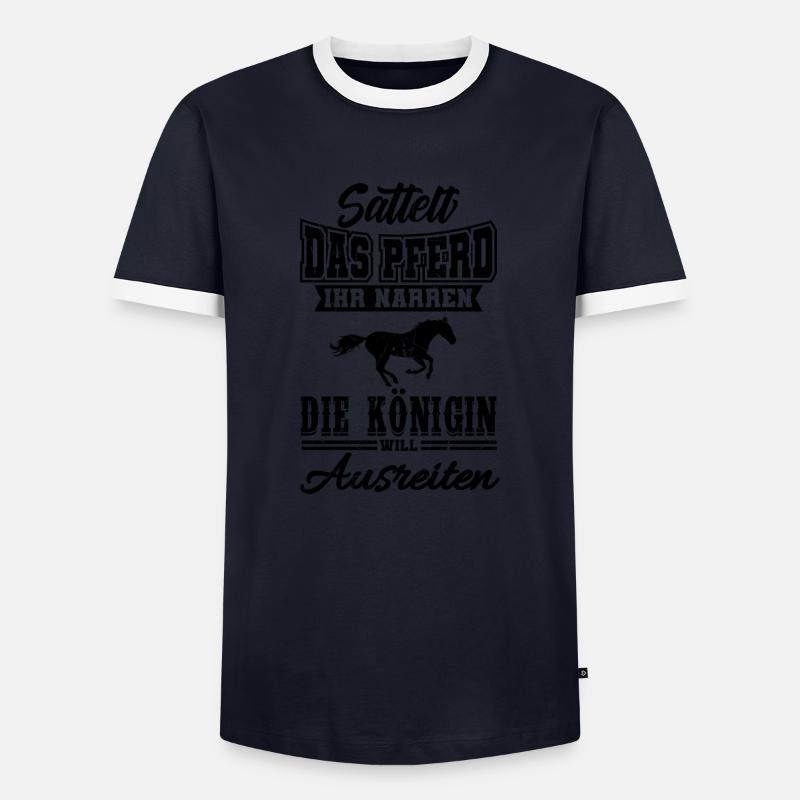 Pferdespruch Pferdesprüche Geschenkidee - Männer Kontrast-T-Shirt - Navy/Weiß 