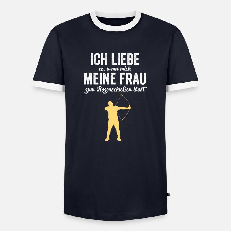 Bogenschütze Langbogen - Männer Kontrast-T-Shirt - Navy/Weiß
