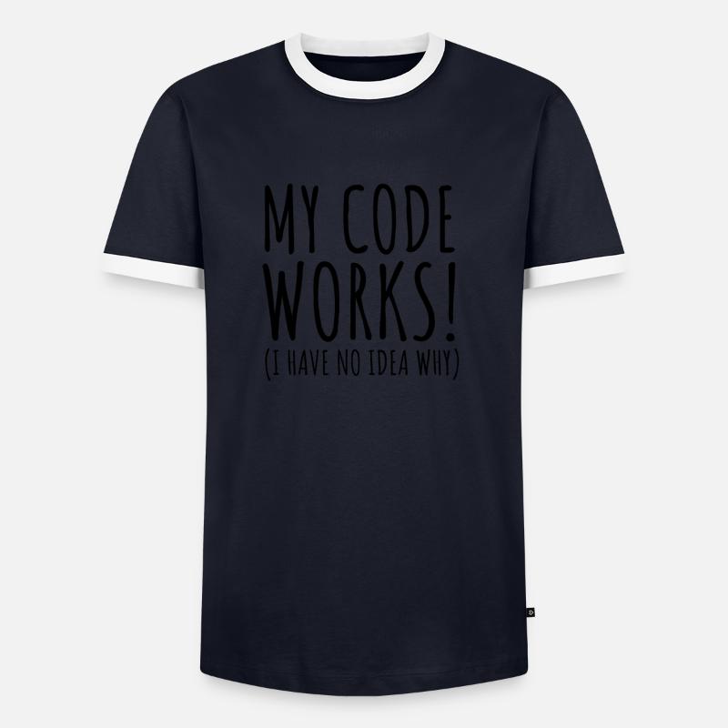 My code works - Männer Kontrast-T-Shirt - Navy/Weiß 