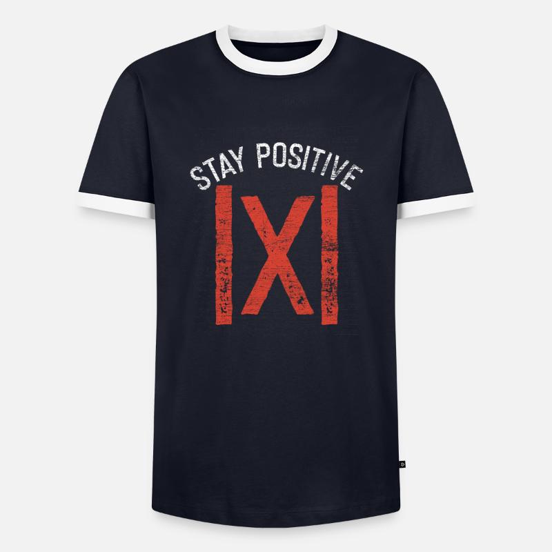 maths - Men's Ringer Shirt - navy/white 