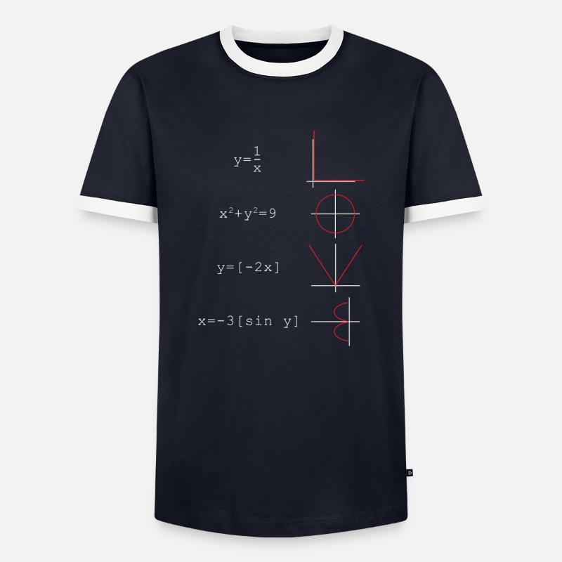 Math numbers - Men's Ringer Shirt - navy/white 