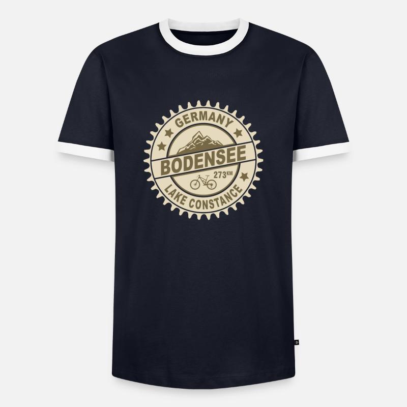 Bodensee bikers MTB - Männer Kontrast-T-Shirt - Navy/Weiß