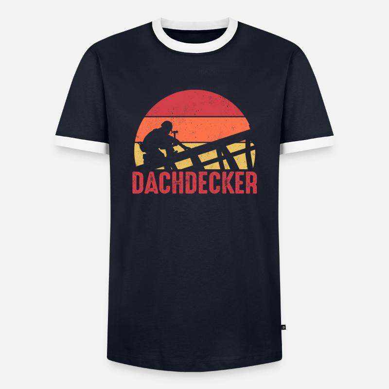 Dachdecker - Männer Kontrast-T-Shirt - Navy/Weiß 