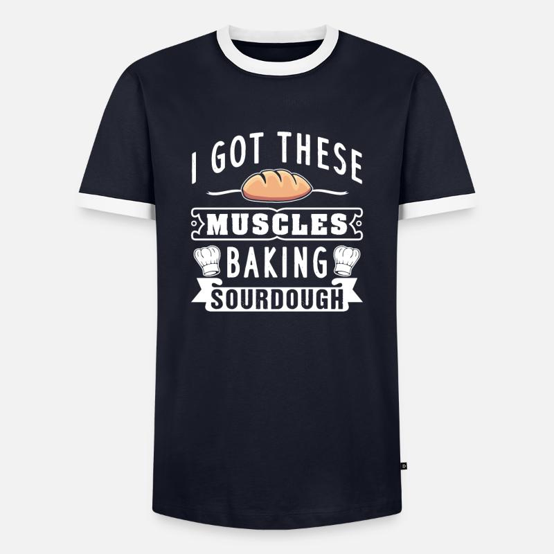 Bäcker Brot Backen Sauerteig Geschenk - Männer Kontrast-T-Shirt - Navy/Weiß