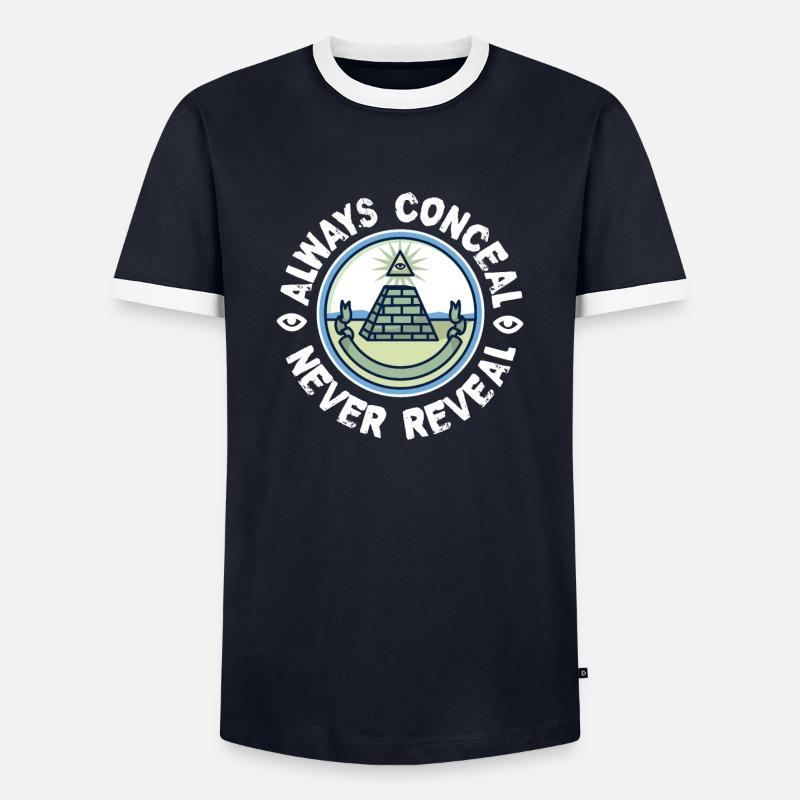 Masonic concealment - Men's Ringer Shirt - navy/white 