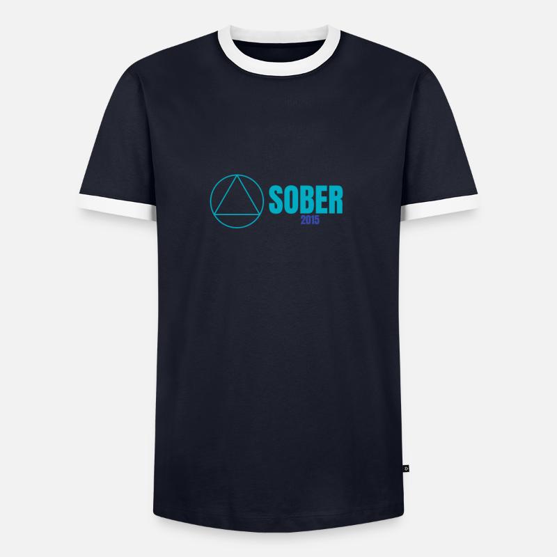 Alcoholics Anonymous Sober 2015 - Männer Kontrast-T-Shirt - Navy/Weiß 