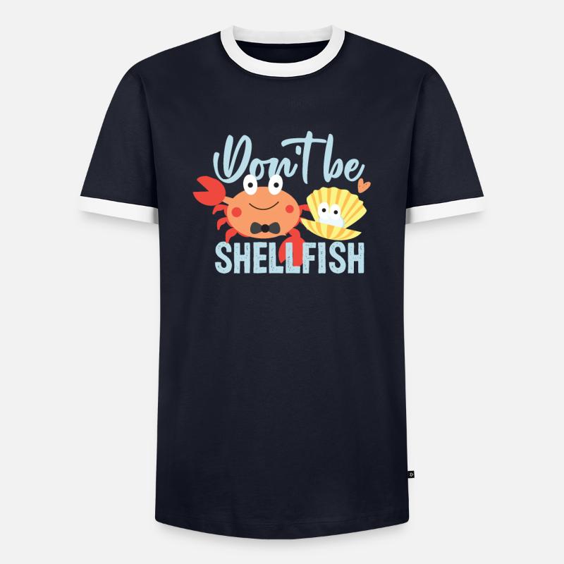 Meeresfrüchte Schalentier Geschenkidee - Männer Kontrast-T-Shirt - Navy/Weiß 