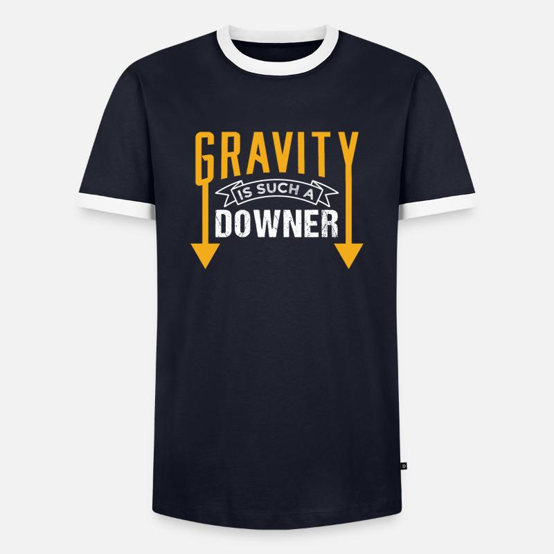 Physics Gravity - Men's Ringer Shirt - navy/white