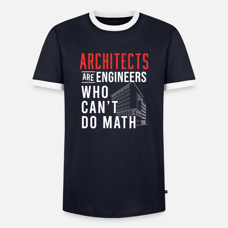 Architecte Architecture Math - T-shirt contrasté Homme - marine/blanc 