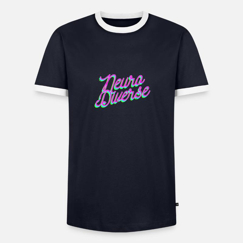 ADHD Neuro Diverse Gift - Men's Ringer Shirt - navy/white 
