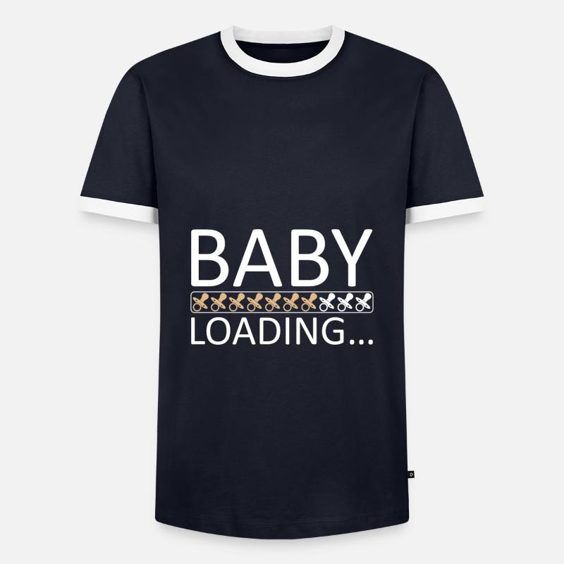 Baby loading please wait Geschenkidee - Männer Kontrast-T-Shirt - Navy/Weiß