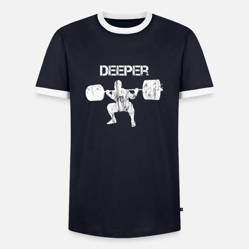 Squat deeper - Men's Ringer Shirt - navy/white
