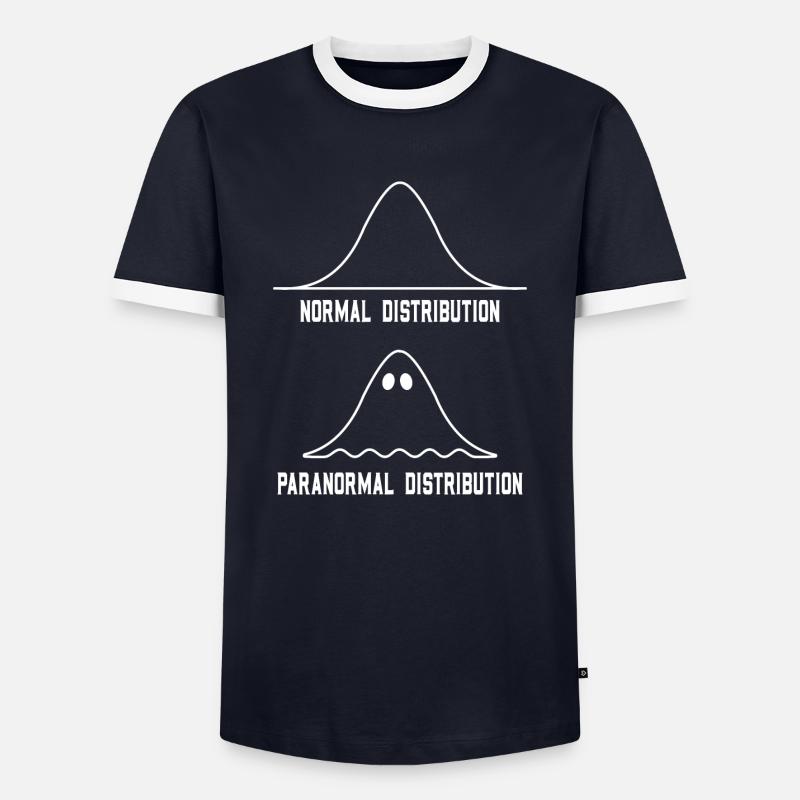 Math Statistics Normal Distribution Paranormal - Männer Kontrast-T-Shirt - Navy/Weiß