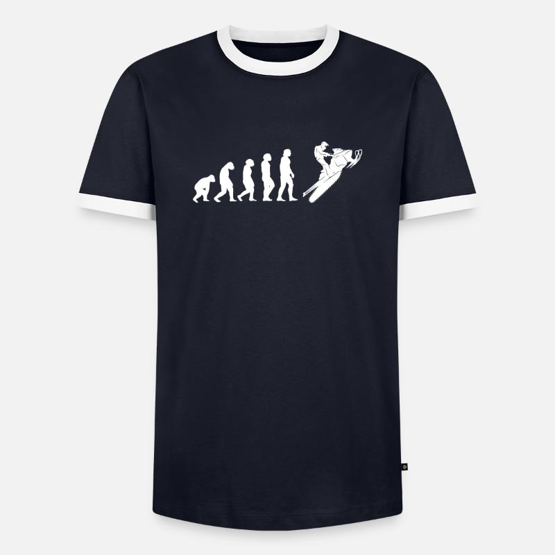 Evolution Snowmobile Snowmobile - Men's Ringer Shirt - navy/white 
