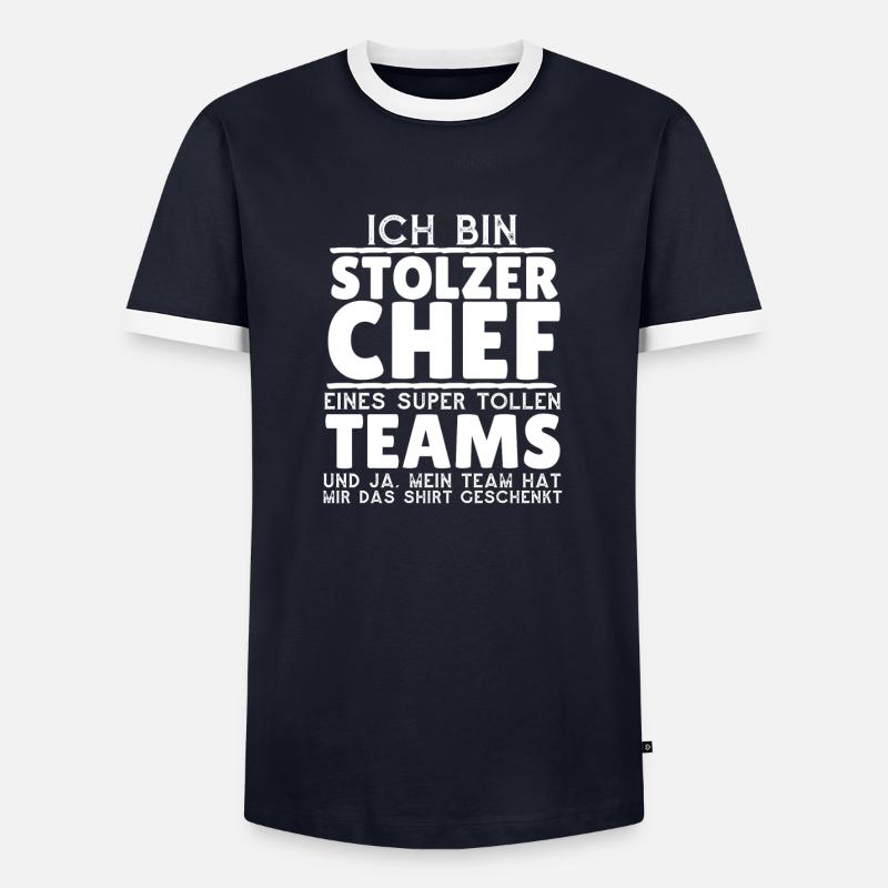 Ich bin stolzer Chef - Männer Kontrast-T-Shirt - Navy/Weiß 
