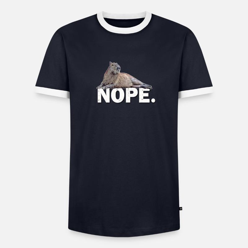 Capybara - Men's Ringer Shirt - navy/white 