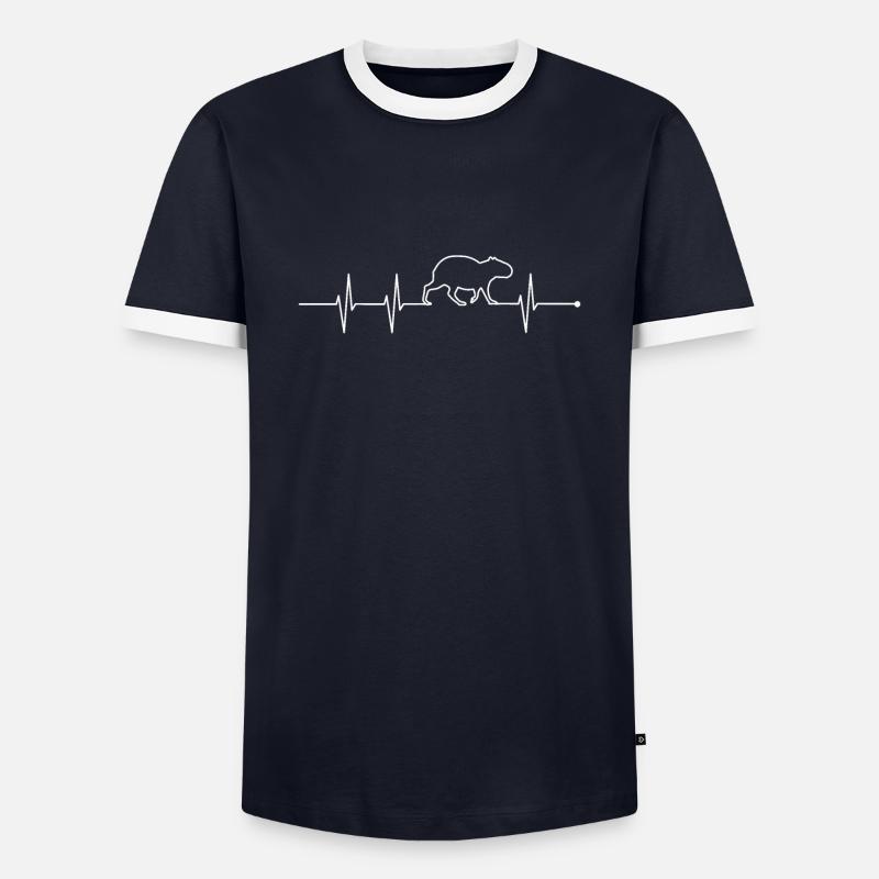 Capybara - Men's Ringer Shirt - navy/white