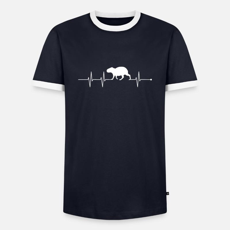 Capybara - Men's Ringer Shirt - navy/white