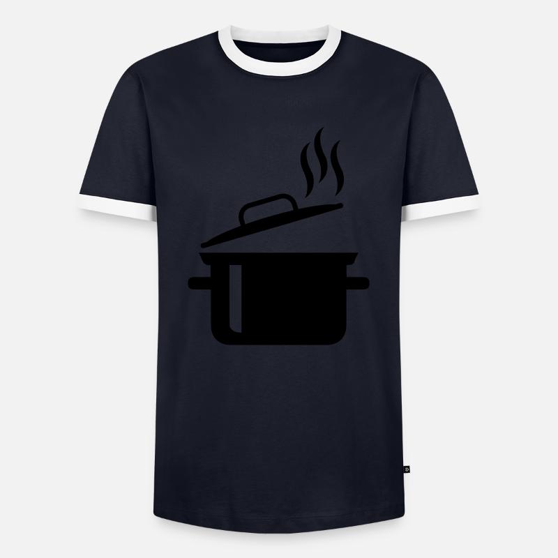 Saucepan - Men's Ringer Shirt - navy/white 