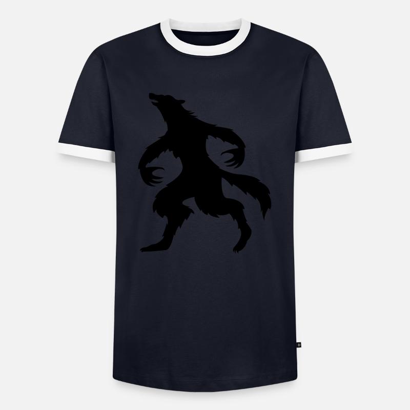 Werewolf - Men's Ringer Shirt - navy/white 