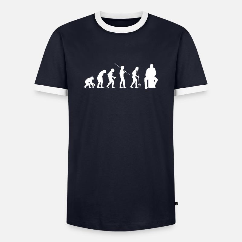 Evolution Cajon Shirt Gift - Men's Ringer Shirt - navy/white 
