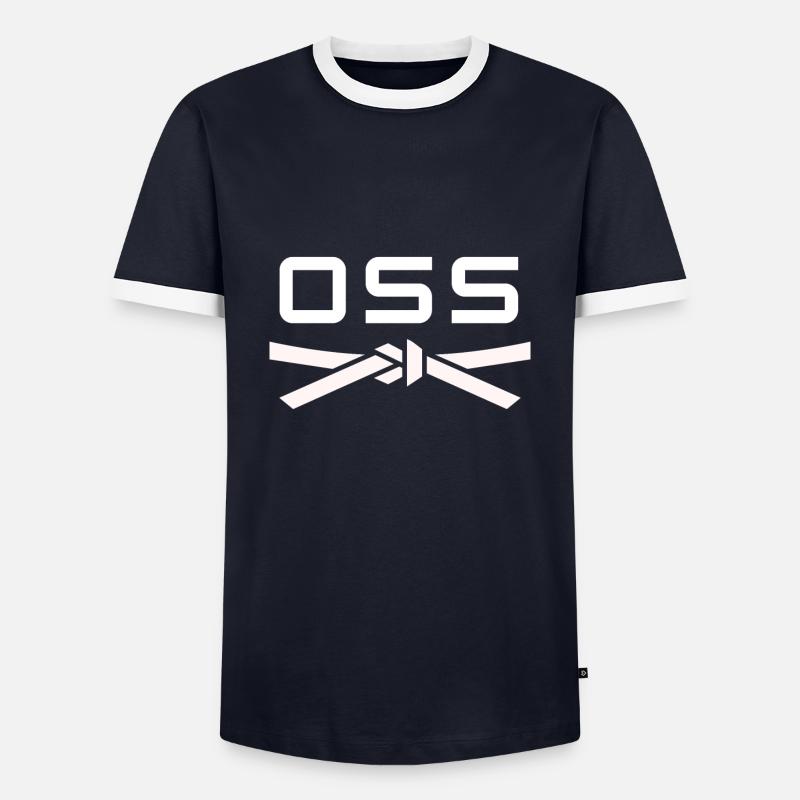 Knochen - Judo Geschenkidee - Männer Kontrast-T-Shirt - Navy/Weiß