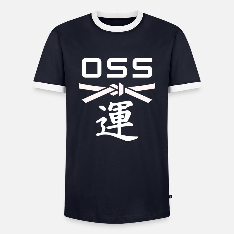 Karate Bones - Karate Geschenkidee - Männer Kontrast-T-Shirt - Navy/Weiß 
