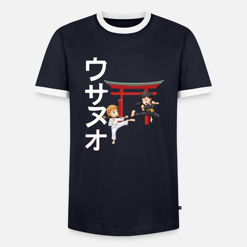 Karate Kind - Karate Geschenkidee - Männer Kontrast-T-Shirt - Navy/Weiß 