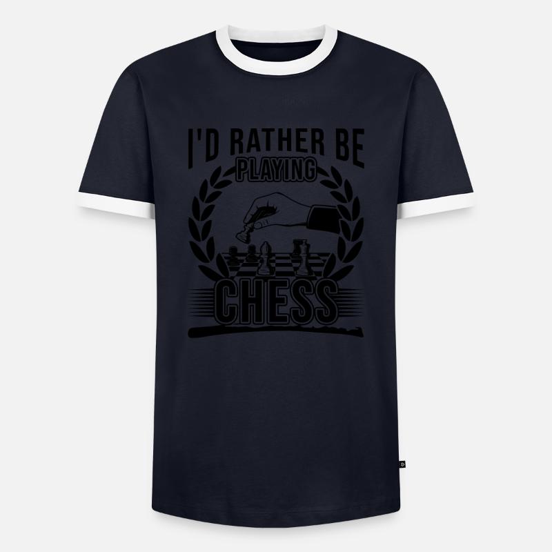 I'd Rather Be Playing Chess - Männer Kontrast-T-Shirt - Navy/Weiß 