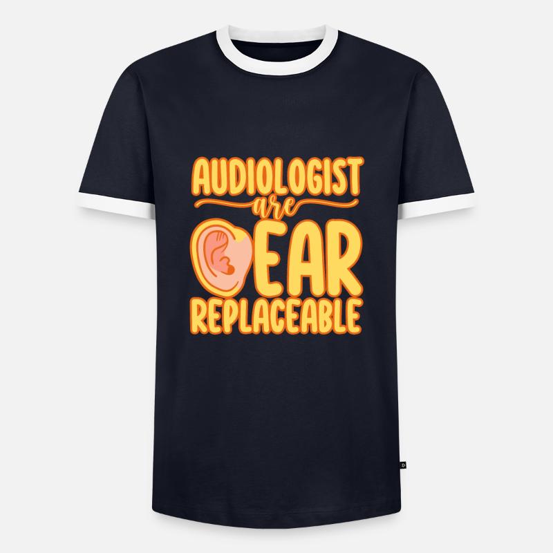 Audiologists Are Ear Replaceable - Männer Kontrast-T-Shirt - Navy/Weiß 