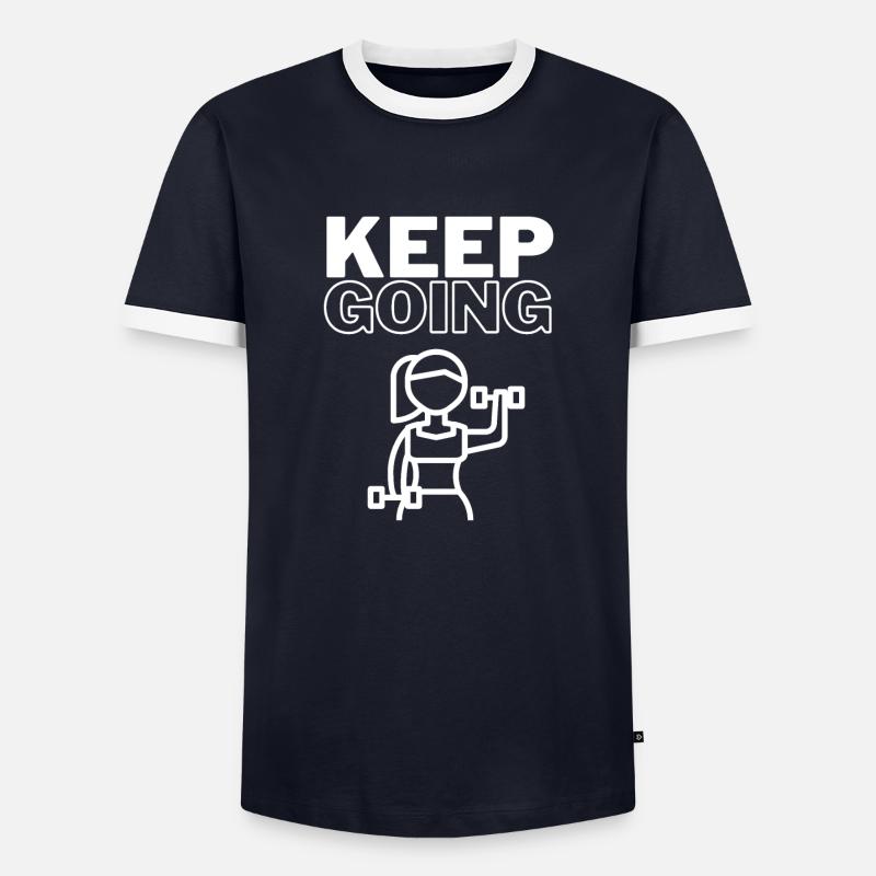 Keep Going - Men's Ringer Shirt - navy/white 
