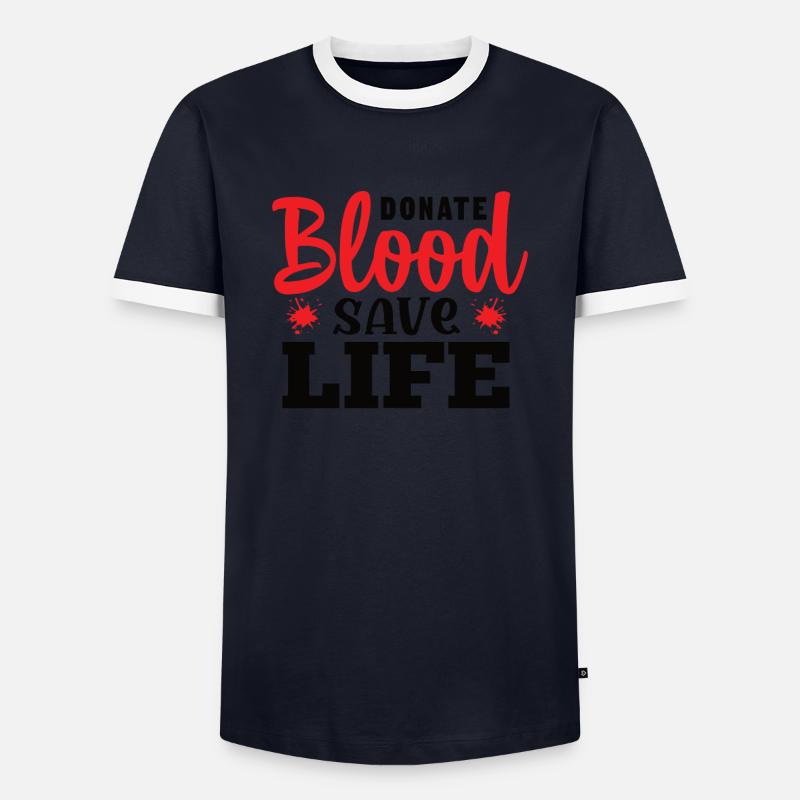 Blutspende Blutspenden Blutspender - Männer Kontrast-T-Shirt - Navy/Weiß 
