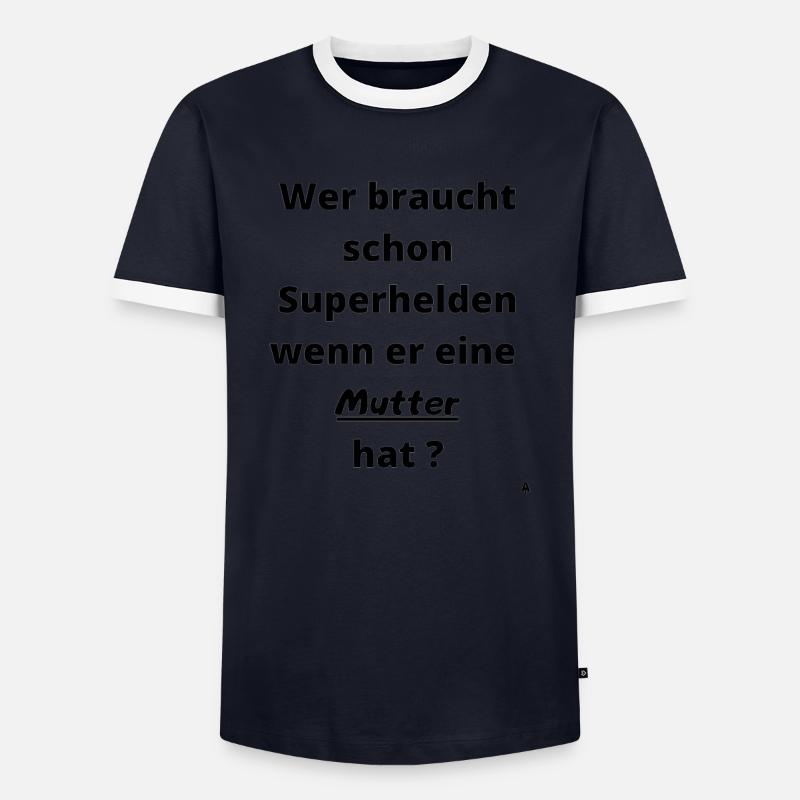 Superheld Mutter - Männer Kontrast-T-Shirt - Navy/Weiß 