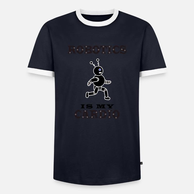 Robotik als Cardio Electronic Engineer - Männer Kontrast-T-Shirt - Navy/Weiß