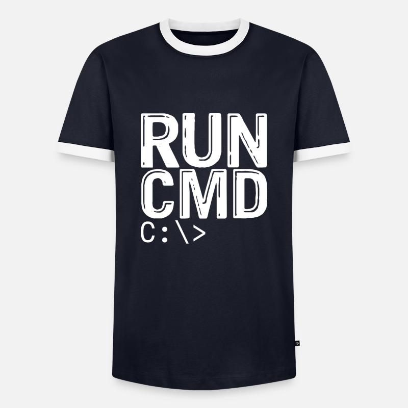 Exécuter Cmd - T-shirt contrasté Homme - marine/blanc
