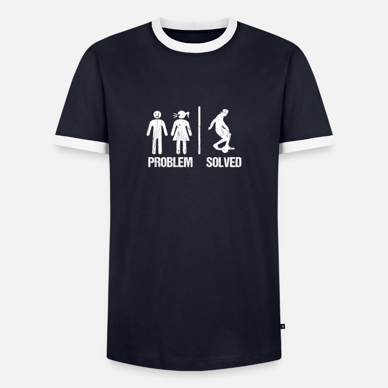 Problem Solved Shirt Onewheel Geschenk - Männer Kontrast-T-Shirt - Navy/Weiß 