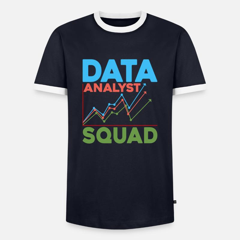 Data Analyst Squad 5 - Männer Kontrast-T-Shirt - Navy/Weiß 